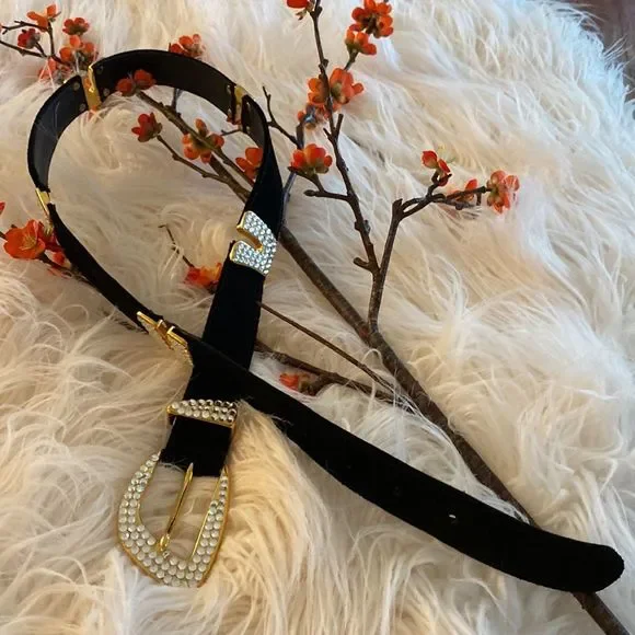 💞CACHE St.Maarten💞velvet/crystal belt